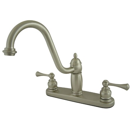 Kingston Brass Heritage Centerset Kitchen Faucet, Brushed Nickel KB1118BLLS